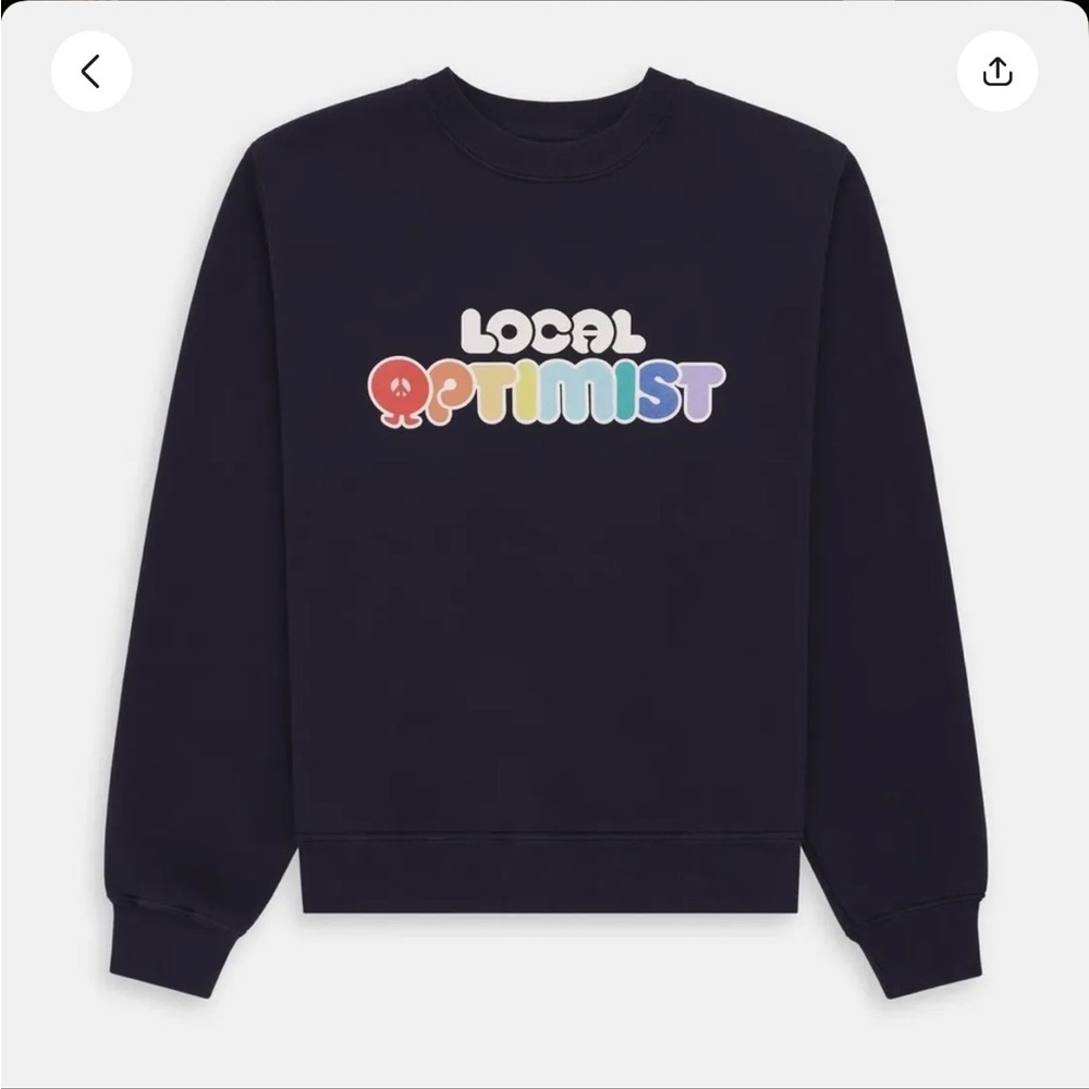 Madhappy Blue Crewneck Sweater with Multicolor Print